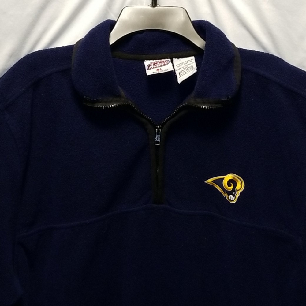 MensXL "RamsFootball" Blue Fleece Pullover Shirt/Jacket - Picture 4 of 7